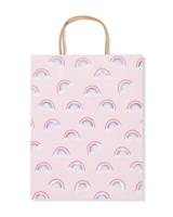 HEMA Cadeautas L 31x24cm papier regenboog (roze) - thumbnail