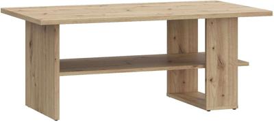 Rechthoekige salontafel - SALONTAFELS - Ambachtelijk eikenhouten afwerking - 2 planken - 110 × 60 × 45 cm