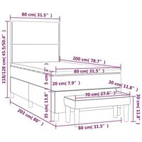 Boxspring met matras fluweel donkergrijs 80x200 cm - thumbnail