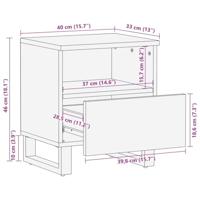 Nachtkastjes 2 st 40x33x46 cm massief mangohout - thumbnail
