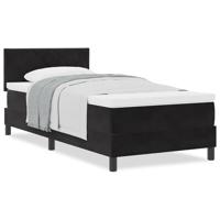 Boxspringbed met matras fluweel zwart 100x200 cm - thumbnail