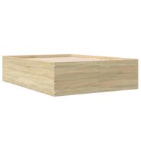 Bedframe bewerkt hout sonoma eikenkleurig 135x190 cm - thumbnail