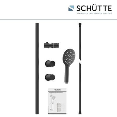 RAVEN doucheset, 3 functies, stang 70 cm, zwart mat antikalk nozzles 3 functies en knop voor waterstop functie douchekop: Ø ca. 15 cm metalen douchestang, lengte: ca. 70 cm wandbevestiging i RAVEN doucheset, 3 functies, stang 70 cm, zwart mat antikalk nozzles 3 functies en knop voor waterstop functie douchekop: Ø ca. 15 cm metalen douchestang, lengte: ca. 70 cm wandbevestiging i