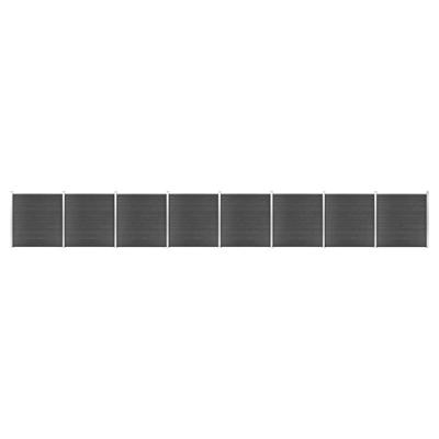 Schuttingpanelenset 1391x186 cm HKC zwart
