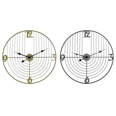 Muurklok DKD Home Decor Zwart Gouden Metaal 60 x 3 x 60 cm Modern (2 Stuks) Muurklok DKD Home Decor Zwart Gouden Metaal 60 x 3 x 60 cm Modern (2 Stuks)