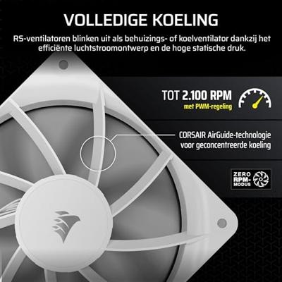 Corsair CO-9050192-WW PC-ventilator Wit (b x h x d) 120 x 25 x 120 mm