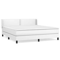 Boxspring met matras kunstleer wit 160x200 cm - thumbnail