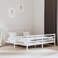 Bedframe massief hout wit 200x200 cm - thumbnail