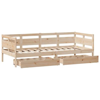 Slaapbank met lades 80x200 cm massief grenenhout