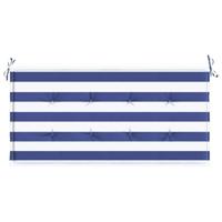 VidaXL Tuinbankkussen gestreept 100x50x4 cm oxford stof wit en blauw - thumbnail