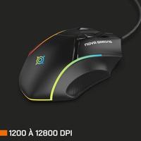 Gamingmuis - Bedraad - Nova Gaming - Virgo - RGB LED - Zwart - thumbnail