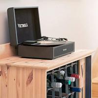 PREMIUM PLATINE VINYLE VALISE VINTAGE BLUETOOTH NOIR - thumbnail
