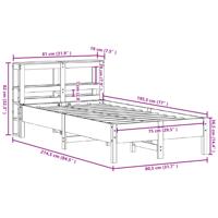 Bedframe zonder matras massief grenenhout wit 120x200 cm - thumbnail