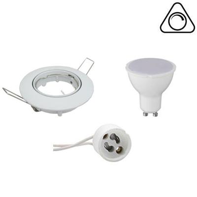 GU10 Inbouwspot Set - Glans Wit - Inbouw Rond - Dimbaar - Kantelbaar - 6W - Warm Wit 3000K - Ø82mm