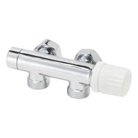 Riko Thermostaat onderblok voor radiator haaks-rechts chroom - thumbnail