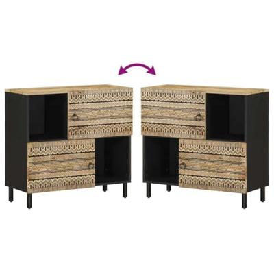 Dressoir 80x33,5x75 cm massief ruw mangohout Dressoir 80x33,5x75 cm massief ruw mangohout