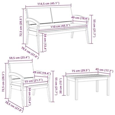 Bistroset 5 pcs Bruin 114.5 x 70.5 x 72.5 cm Polyester