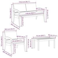 Bistroset 4 pcs Bruin 114.5 x 70.5 x 72.5 cm Polyester - thumbnail