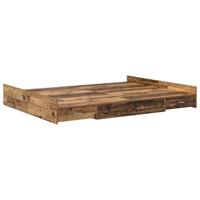 Opbergbedframe met lade Oud hout 140 x 190 cm Bewerkt hout - thumbnail