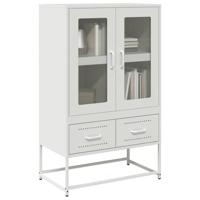 Hoge kast 68x39x111,5 cm staal wit - thumbnail