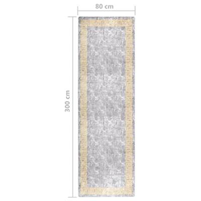 VidaXL Vloerkleed wasbaar anti-slip 80x300 cm grijs - thumbnail
