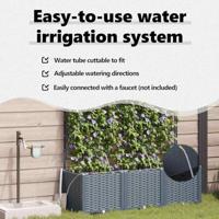 VidaXL Tuin bloempot 3 pcs licht grijs staal - thumbnail