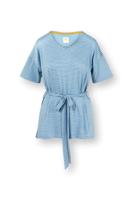 Pip Studio Tonya Top Korte Mouw Little Sumo Stripe Blauw XS - thumbnail