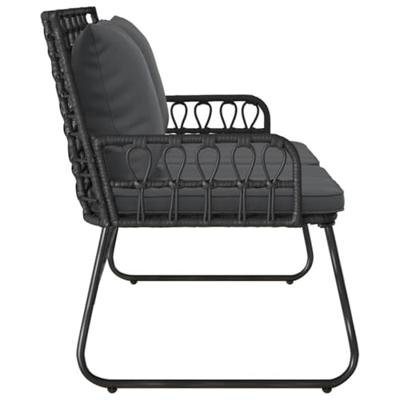 Tuinbank Zwart en Anthraciet Poly riet, staal