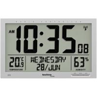 Techno Line WS 8013 Wandklok Zendergestuurd 369 mm x 229 mm x 24 mm Zilver Groot display - thumbnail