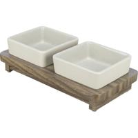 TRIXIE VOERBAK HOND SET CITYSTYLE KERAMIEK GRIJS / BRUIN 400 ML - thumbnail