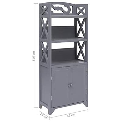 Badkamerkast 46x24x116 cm paulowniahout grijs Badkamerkast 46x24x116 cm paulowniahout grijs