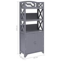 Badkamerkast 46x24x116 cm paulowniahout grijs - thumbnail