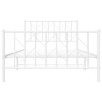 Bedframe met hoofd- en voeteneinde metaal wit 107x203 cm - thumbnail
