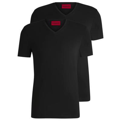 Hugo Boss T-shirts V-hals 2-pak Hugo red label zwart