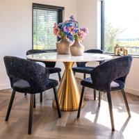 Richmond Ronde Eettafel 'Tenille' 130cm, Faux Marmer - thumbnail
