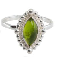 Edelsteen Ring Peridoot - 925 Zilver (Maat 17) - thumbnail