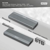 Digitus DA-71156 M.2 SSD-behuizing USB-C 3.2 Gen 1 5 GBit/s M.2 PCIe NVMe 2230, 2242, 2260, 2280 DA-71156 - thumbnail