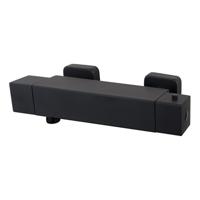 Wiesbaden Eco Rombo thermostatische douchemengkraan mat zwart - thumbnail