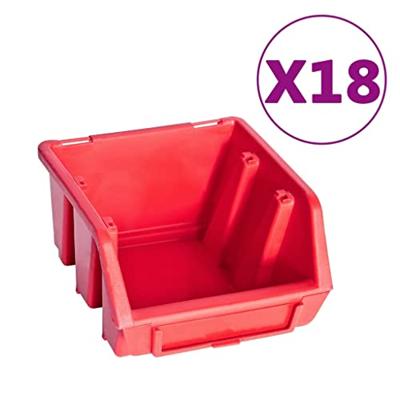 VidaXL 80-delige opslagbakkenset met wandpanelen rood en zwart VidaXL 80-delige opslagbakkenset met wandpanelen rood en zwart