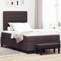 Boxspringbed met matras Donkerbruin 120 x 190 cm Stof - thumbnail