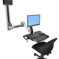 Ergotron StyleView Sit-Stand Combo Wandbeugel voor monitor Aantal monteerbare displays: 1 Display(s) 25,4 cm (10) - 61 cm (24) Aluminium (gepolijst) In hoogte - thumbnail