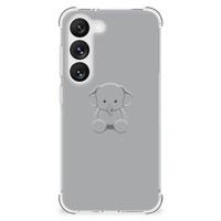 Samsung Galaxy S23 Stevig | Bumper Hoesje | Grijs Baby Olifant - thumbnail