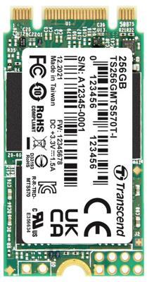 Transcend 256 GB SATA M.2 SSD 2242 harde schijf TS256GMTS570TI-VS1