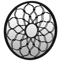 VidaXL Spiegel rond 60x3 cm ijzer zwart - thumbnail
