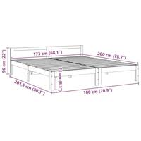 Bedframe zonder matras massief grenenhout wit 180x200 cm - thumbnail