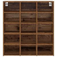 Schoenenkast met plank Oudhout 77,5 x 30 x 83,5 cm Bewerkt hout - thumbnail