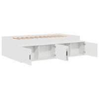 Opbergbedframe met opslag Wit 80 x 200 cm Bewerkt hout - thumbnail