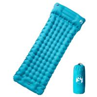 VidaXL Kampeermatras met kussen zelfopblazend 1-persoons blauw - thumbnail