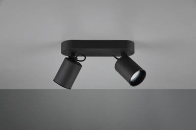 Trio Zwarte plafondlampPago met 2 spots - 803500232