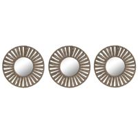 Set spiegels Home ESPRIT Natuurlijk Tropisch 20 x 1 x 20 cm (3 Onderdelen) - thumbnail